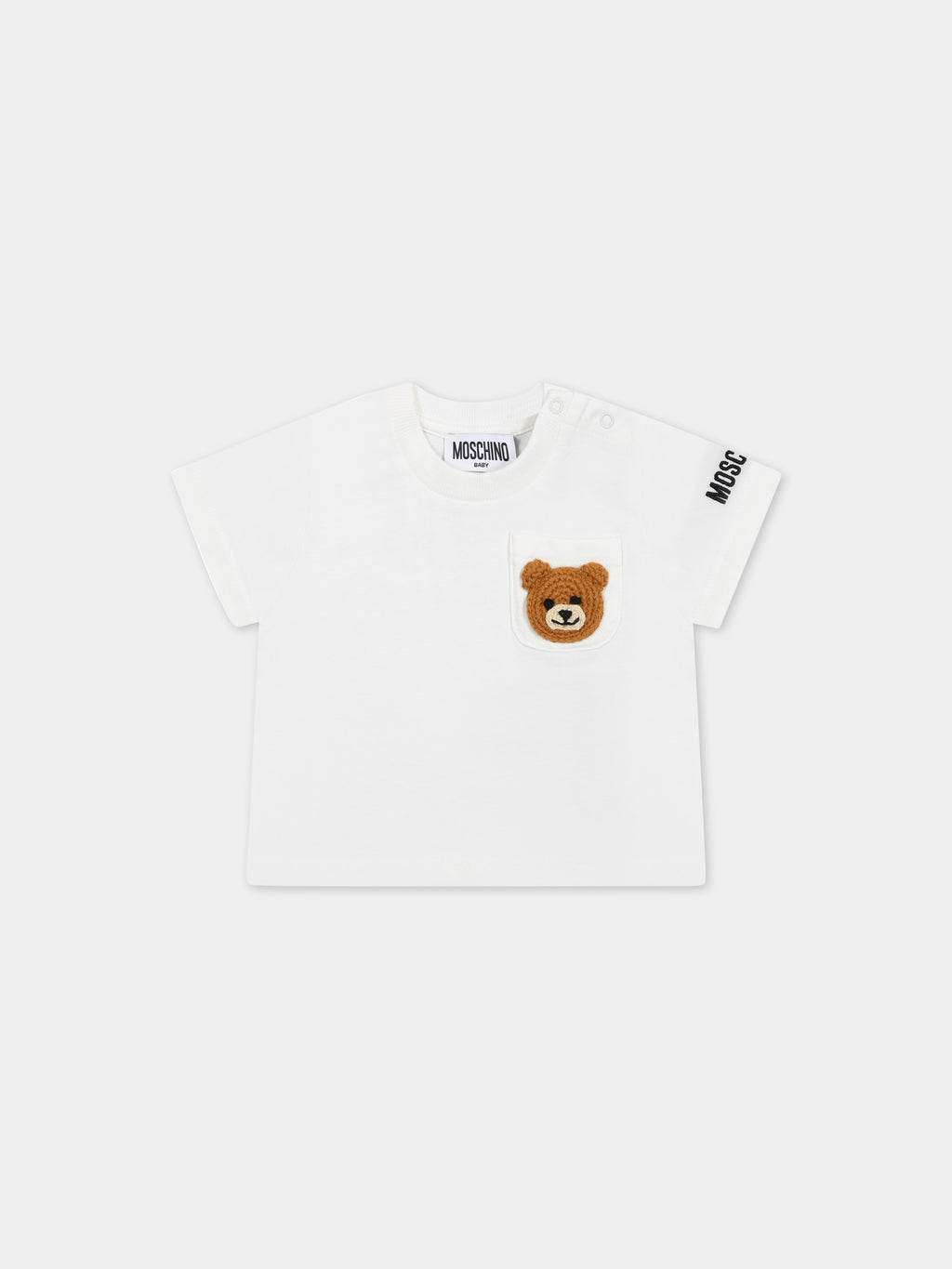 T-shirt bianca per neonati con Teddy Bear